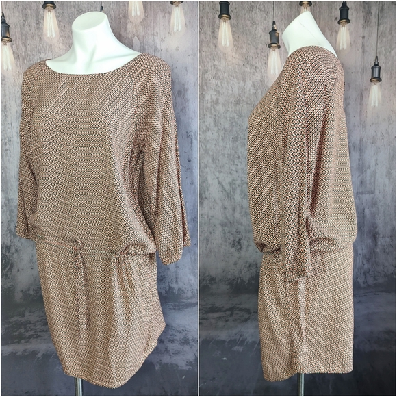 Soft Joie Analee printed drawstring Mini dress in Pureed Pumpkin, size Medium - Picture 5 of 12